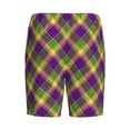 thumbnail image 4 of Picia Mardi Gras Plaid Pajama Shorts for Men, Men's Pajama Bottoms, Sleepwear,Short Pajama Pants-Large, 4 of 9