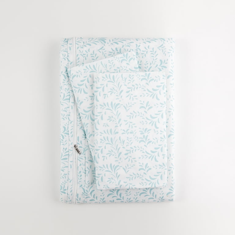 Noble Linens Light Blue Vine Burst 3-Piece Duvet Cover Set - King photo 8