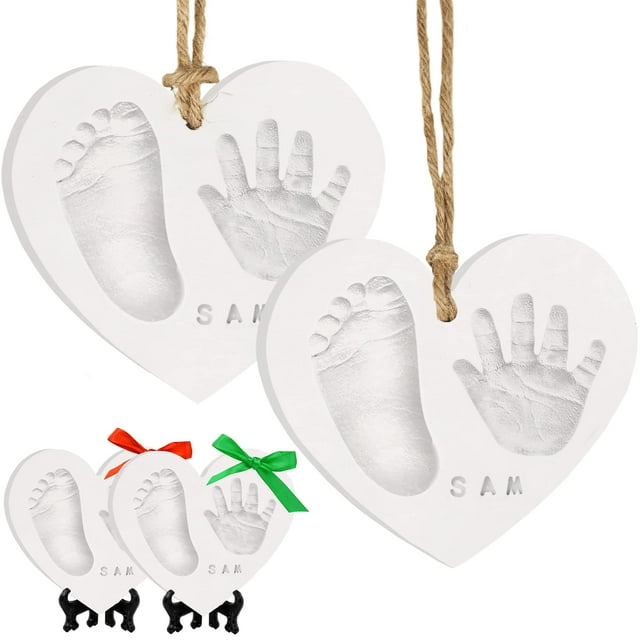 Kit de recuerdo para manos y huellas para bebés KeaBabies con arcilla
