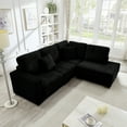 thumbnail image 2 of FFZ 93inch Sectional L-Shaped Sofa Couch with Reversible Chaise Lounge, Black, 2 of 7