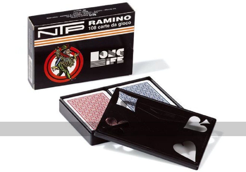 Texas Holdem Poker Cards by Dal Negro (100% Plastic, 2 Decks, Red
