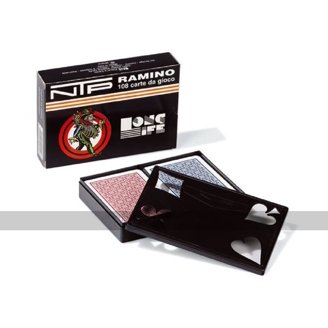 Texas Holdem Poker Cards by Dal Negro (100% Plastic, 2 Decks, Red
