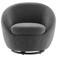 thumbnail image 7 of Armchair Swivel Accent Chair, Black Grey Gray, Fabric, Modern Contemporary, Living Lounge Cafe Room Hotel Lobby Hospitality, 7 of 7