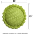 thumbnail image 4 of Acrylic Knitted Round Throw Pillow Knitting Bohemian Circular Cushion Pillow with Knit Handmade Pompoms Decorative Apple Green, Diameter 18inches, 4 of 5
