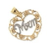 14kt Gold "Mom" Heart Charm