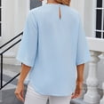 thumbnail image 4 of Hfyihgf Women's Summer Work Blouses 3/4 Sleeve Dressy Tops Pleated Scoop Neck Casual Loose Tunic Blouses Business Shirts Top, 4 of 8