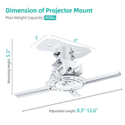 VANKYO Projector Ceiling Mount with Adjustable Angle & Extending Arms, Projector Mount Bracket Compatible with Performance V630W, Leisure 470 Projector Mount