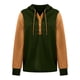 thumbnail image 4 of Mujeres Otoño Invierno Color suelto Bloque con cuello en V Botones Crop Workout Sudadera con capucha de manga larga Tops Pullover Blusa Fridja  fhghd2381, 4 of 5