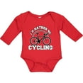 thumbnail image 3 of Inktastic I'd Rather Be Cycling Boys or Girls Long Sleeve Baby Bodysuit, 3 of 5