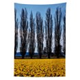 thumbnail image 3 of Ambesonne Landscape Tablecloth Rectangular Table Cover, Daffodil Field Farming, 60"x84", Mustard Blue, 3 of 4