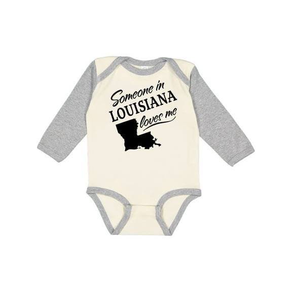 Inktastic Someone in Louisiana Loves Me Boys or Girls Long Sleeve Baby Bodysuit