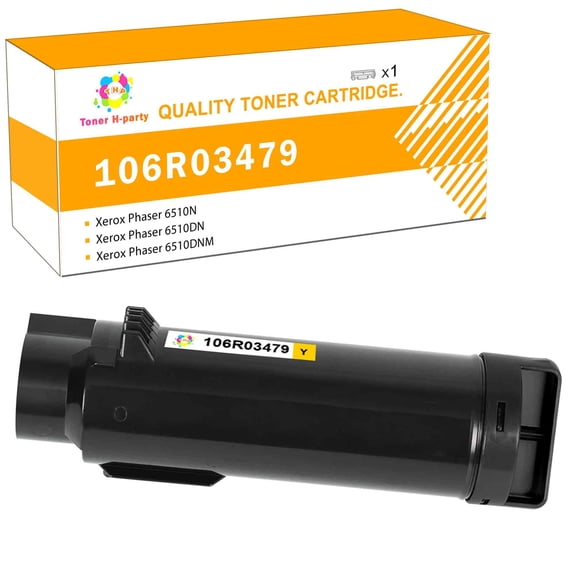 Toner H-Party 1-Pack Compatible Toner Cartridge for Xerox 106R03480 106R03477 106R03479 106R03478 Phaser 6510N WorkCentre 6515N Printer (Yellow)