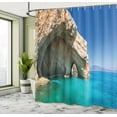 thumbnail image 5 of Ambesonne Marine Shower Curtain, Sea Cave on Zakynthos, 69"Wx84"L, Tan Pale Blue, 5 of 5