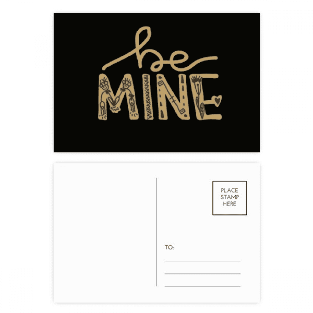 be mine quote handwrite postcard set birthday mailing thanks greeting card