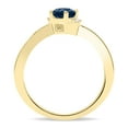 thumbnail image 2 of SZUL Women's Round Shaped Sapphire and Diamond Wave Ring in 10K Yellow Gold, 2 of 5