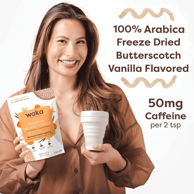WAKA Instant Coffee Butterscotch Vanilla Flavored 100% Arabica