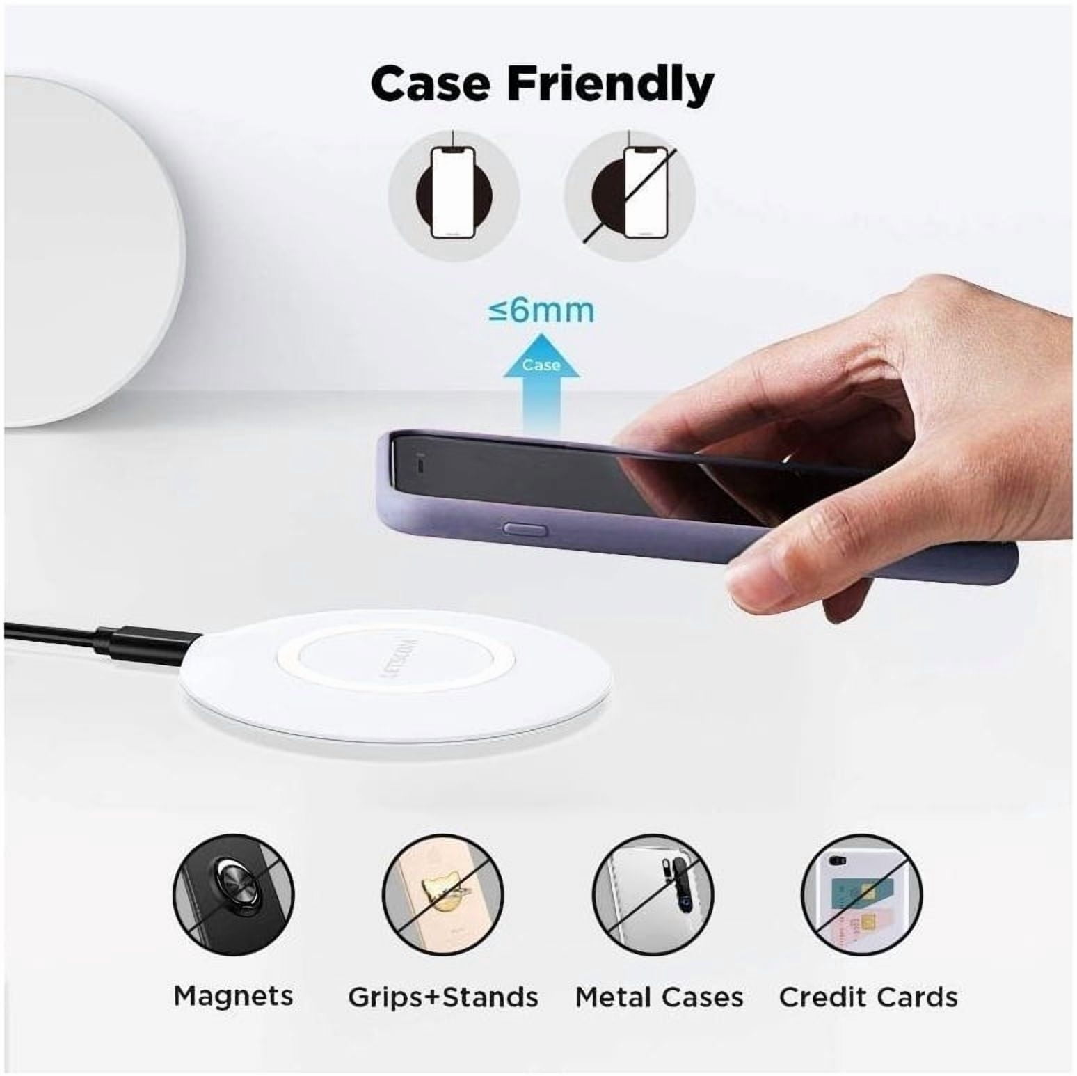 15W Wireless Charger Fast for Google Pixel 9/Pro/Pro XL/9a Phones - Charging Pad Slim Quick Charge