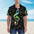 thumbnail image 2 of Balery Music Notes Camisas hawaianas de manga corta para hombre, camisas playeras de corte holgado, camisas de vacaciones con botones,XX-Large, 2 of 7