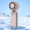 thumbnail image 5 of Foldable Handheld Portable Turbo Fan 4000mAh Battery Rechargeable Fan 5 Gear Wind W/ Ice Cooling & LED Display for Beach Vacation Cooking Office Travel Camping (Pink), 5 of 12