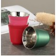 thumbnail image 5 of Taza aislante doble de acero inoxidable Yuxing para espresso 80 ml paquete de 2 negra, 5 of 5