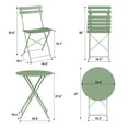 thumbnail image 2 of Ensemble Bistro d'Extérieur 3 Pcs, Table Ronde et 2 Chaises Pliantes, Mobilier de Patio Compact pour Balcon/jardin (Vert), 2 of 9
