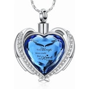 Simulated Birthstone Heart Cremation Urn Necklace for Ashes Keepsake Cremation Jewelry Simulated Birthstone Urn Necklace Urn Stainless Steel Memorial Pendant for Women Men Loved Ones