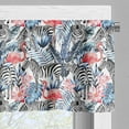 thumbnail image 3 of Ambesonne Watercolor Valance Pack of 2, Flamingo with Zebra, 54"X18", Blue Black Coral, 3 of 5
