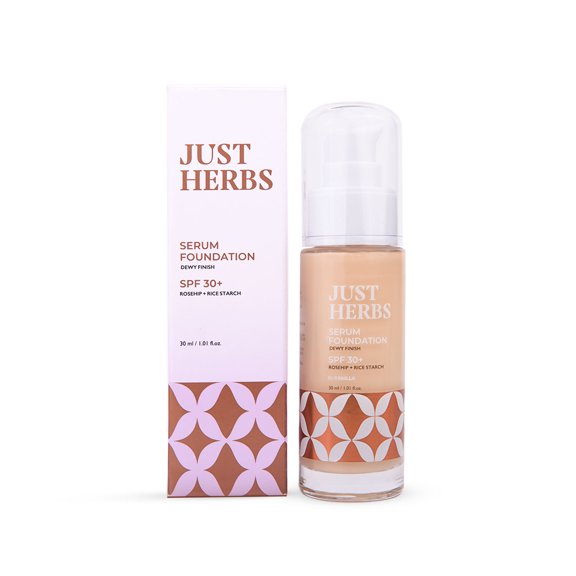 Just Herbs Serum Foundation Dewy Finish SPF 30  with Rosehip and Rice Starch - 30ml