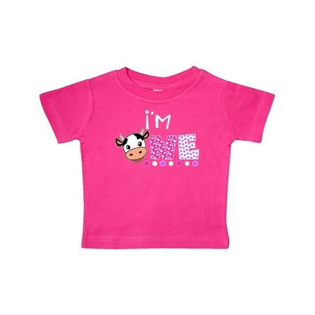 

Inktastic I m 1 Cute Cow and Polka Dots Gift Baby Boy or Baby Girl T-Shirt