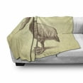 thumbnail image 3 of Vintage Yellow Soft Flannel Fleece Blanket, Hand Sketch Style Pelican Bird Wildlife Inspired Animal Artwork, Cozy Plush for Indoor and Outdoor Use, 60" x 80", Pale Yellow and Brown, by Ambesonne, 3 of 6