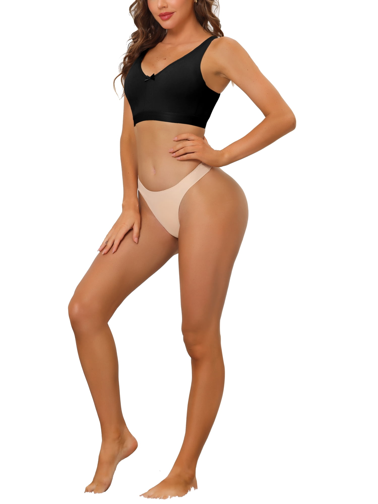 Unique Bargains Women's Wirefree Padded Bra Straps Full Coverage Bralettes 38D Black