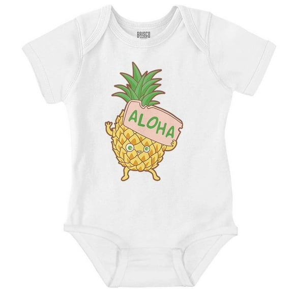 Aloha Pineapple Adorable Fruit Romper Boys or Girls Infant Baby Brisco Brands NB