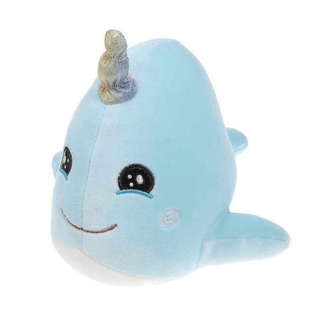 Blue Narwhal Plush Toy 25cm Lovely Cartoon Animal For Kids Home Decoration Holiday Gift 1Pack