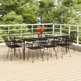 thumbnail image 1 of vidaXL 9 Piece Garden Dining Set Black Poly Rattan, 1 of 5