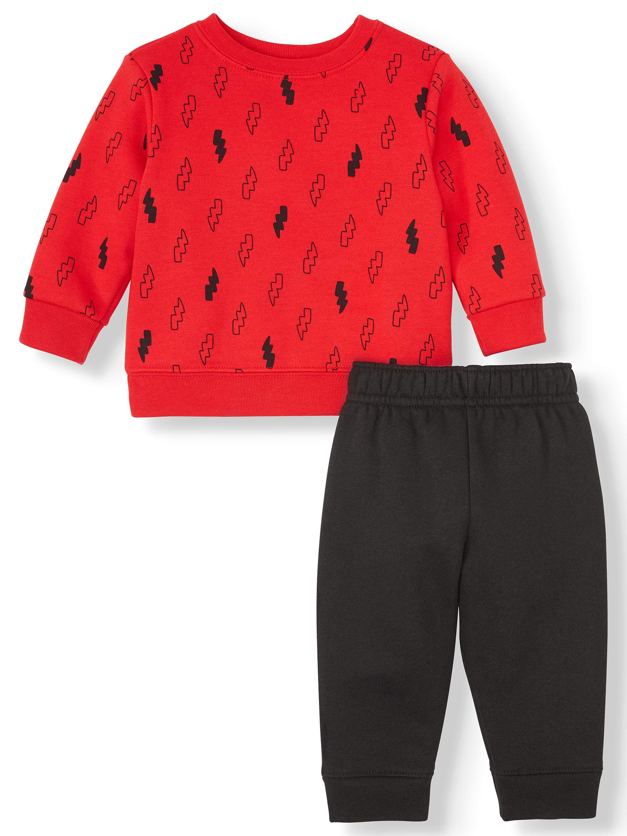 Garanimals Baby Boy Print Sweatshirt & Solid Sweatpants, 2pc Outfit Set