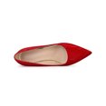 thumbnail image 4 of BLISSFUL STEP Women's Pointed Toe Printed Slip on Kitten Heel Pumps Red 9, 4 of 6