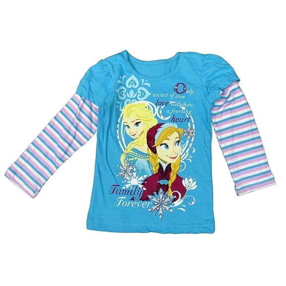 Disney Frozen Little Girls' Toddler Long Sleeve Shirt Family Forever 4T