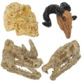 thumbnail image 2 of 4 piezas de calaveras de plástico en miniatura, modelo de animales, decoración de calaveras, adorno de pared para casa de muñecas, 2 of 6