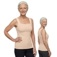 thumbnail image 2 of longantii Tank Tops With Built In Bras Tummy Control Seamless Wide Strap Camisole Shaper Shelf Bra Tank For Senior Beige XL, 2 of 9