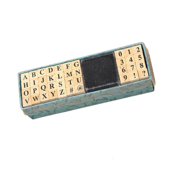 40Pcs Letter Number Stamp Alphabets Number Symbol Stamps Wood Construction Comes With Inks Pad For Teachers Students