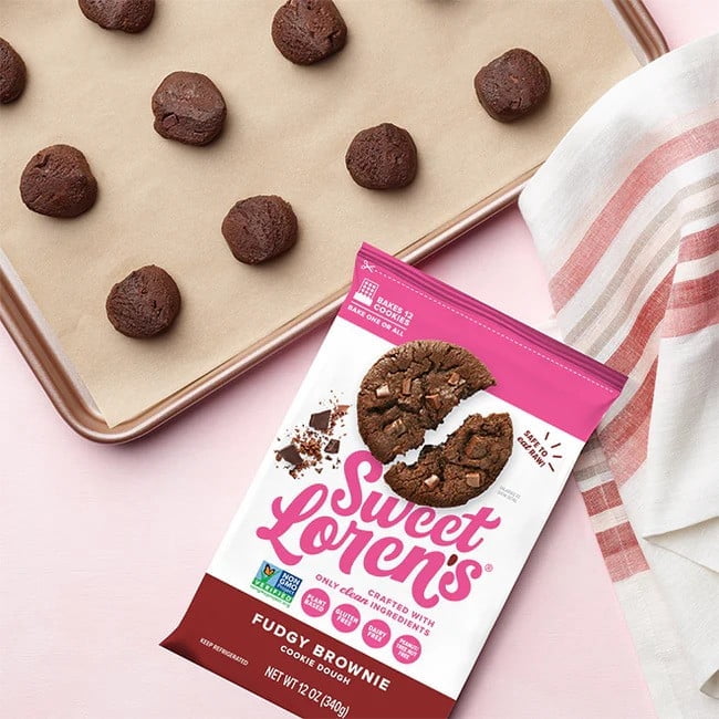 Sweet Loren's Ready to Bake Gluten Free Vegan Fudgy Brownie Cookie Dough - 12oz