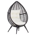thumbnail image 1 of Outsunny Rattan Chair w/ Soft Cushion Outdoor/Indoor Egg Chair, Brown, 1 of 9