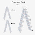 thumbnail image 2 of Tinted Cloth Long Strip Silk Scarf 46.9in×3.1in Soft, Silky, Shiny, Dustproof And Sunscreen For Daily Out Date Travel Photos Romantic Vintage Lace Ribbon Bow Pattern, 2 of 6