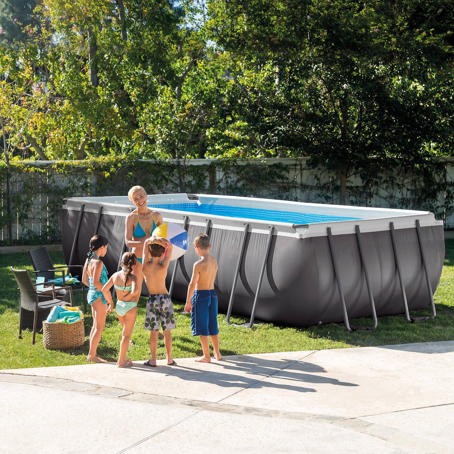Intex 18' x 9' x 52 Ultra Frame Rectangular Above Ground Pool with Sand Filter Pump