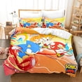 thumbnail image 3 of Juegos de cama tamaño king de Sonic The Hedgehog, funda de edredón con estampado 3D de dibujos animados de anime y funda de almohada, funda de edredón para dormitorio, juego de cama, 3 of 5