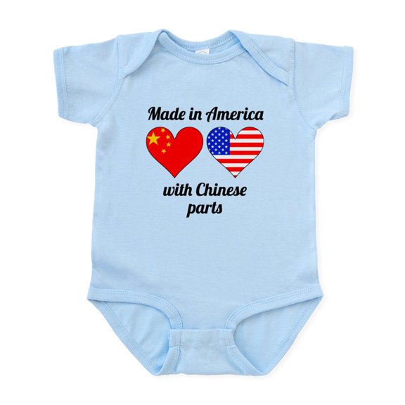 CafePress - Made In America With Chinese Parts Body Suit - Baby Light Bodysuit, Size Newborn - 24 Months