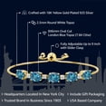 thumbnail image 2 of Gem Stone King 18K Yellow Gold Plated Silver London Blue Topaz and White Topaz Tennis Bracelet for Women (7.84 Cttw, Gemstone Birthstone, Fully Adjustable up to 9 inch), 2 of 5