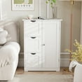 thumbnail image 2 of Giantex Floor Cabinet, Storage Cabinet w/3 Drawers & 1 Cupboard, Great for Bathroom, Living Room, Dining Room, White, 2 of 8