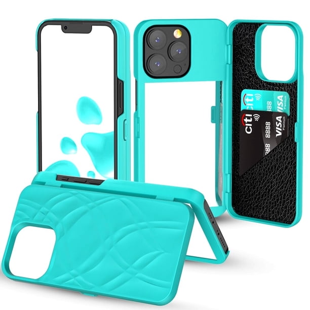 W7ETBEN ranura para tarjeta cartera espejo mujer funda con tapa para iPhone 14 13 12 11 Pro Max XR 7 8 Plus SE2 11 12 13 Pro XS Max 12mini Tan Jianjun unisex