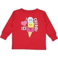 thumbnail image 3 of Inktastic I Love Ice Cream with Cute Ice Cream Cone Boys or Girls Long Sleeve Toddler T-Shirt, 3 of 5